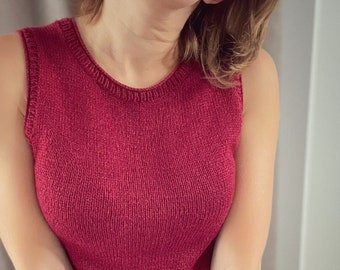 Big City Vest Top KNITTING PATTERN: Advanced Beginner Knit Tutorial (PDF)