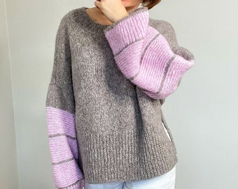 KNITTING PATTERN - worsted sweater pattern, beginner friendly pattern, easy to knit pattern, Gambit jumper knitting pdf