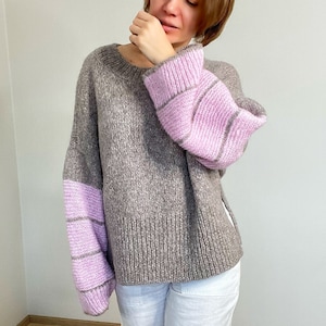 KNITTING PATTERN worsted sweater pattern, beginner friendly pattern, easy to knit pattern, Gambit jumper knitting pdf image 1