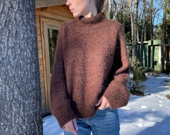 Knitting Pattern for the Monotonous Loop Sweater, chunky knit sweater pattern, fast knit pattern, oversized pullover PDF, video tutoria