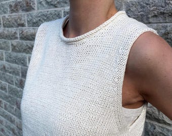 Breipatroon Rhodes-top: tutorial zomervest voor beginners (pdf-patroon)
