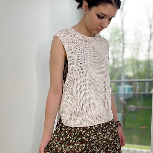 Vest PATTERN Easy to Knit Advanced Beginner to Intermediate Etsy UK