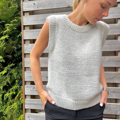 Vest PATTERN Easy to Knit Advanced Beginner to Intermediate Etsy Canada