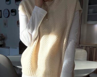 Breipatroon Pearl Texture-vest: eenvoudig te breien tutorial (pdf-patroon met video-ondersteuning)