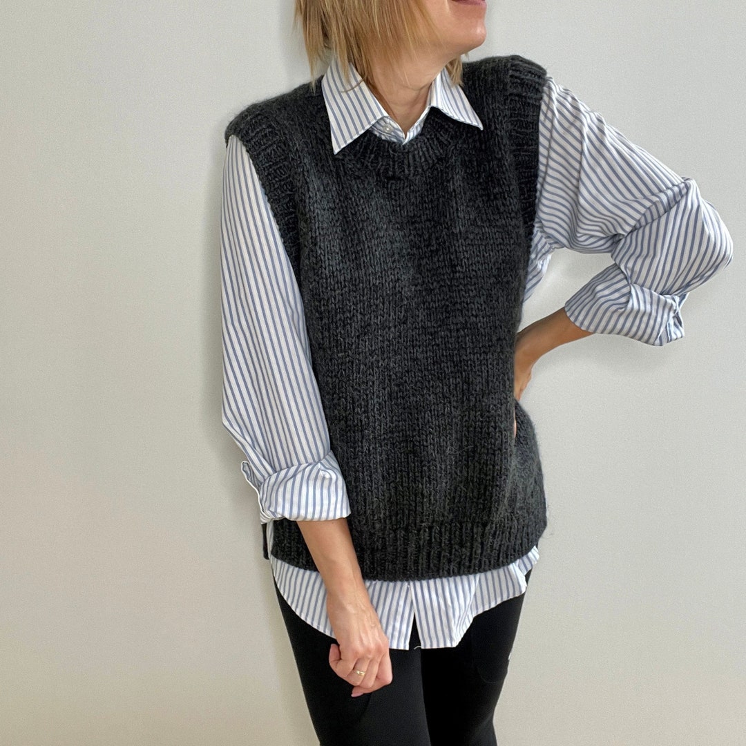 Chunky Knit Oversized Vest Pattern: Deep Armholes, Relaxed Fit