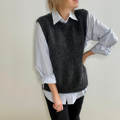 Vest PATTERN Easy to Knit Advanced Beginner to Intermediate Etsy UK