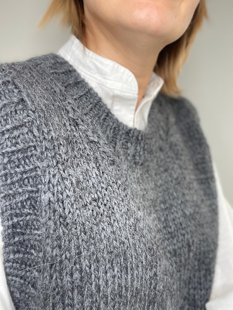 Vest PATTERN Easy to Knit Advanced Beginner to Intermediate Etsy Canada