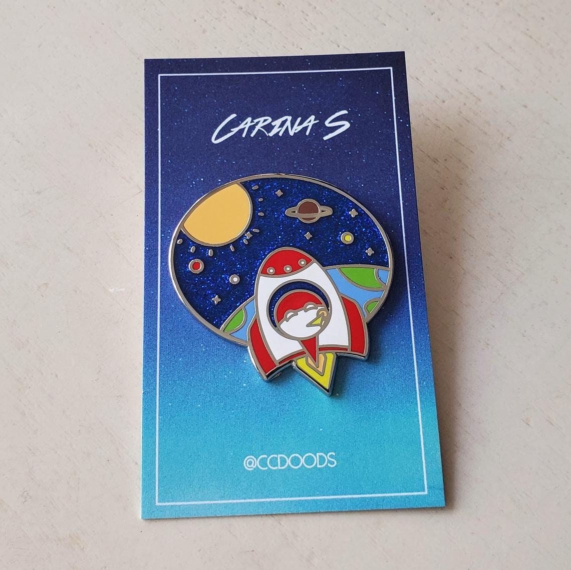 Reichtangle Image Polandball and Reichtangle in Space Glitter Enamel Pin - A Countryball ...