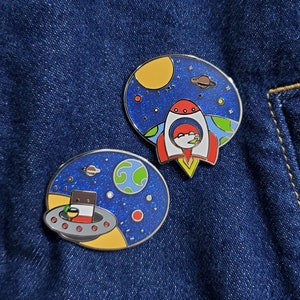 Polandball and Reichtangle in Space Glitter Enamel Pin - A Countryball Series