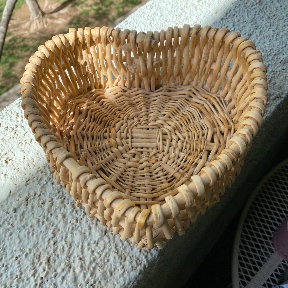 Heart Shaped Wicker Basket Etsy