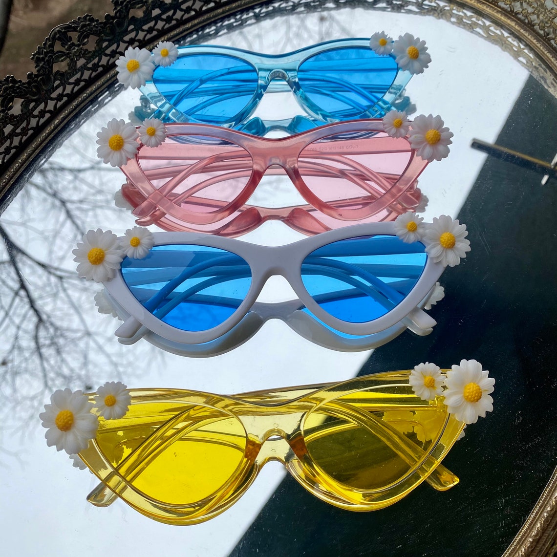 Vintage Style Retro Daisy Sunglasses Etsy