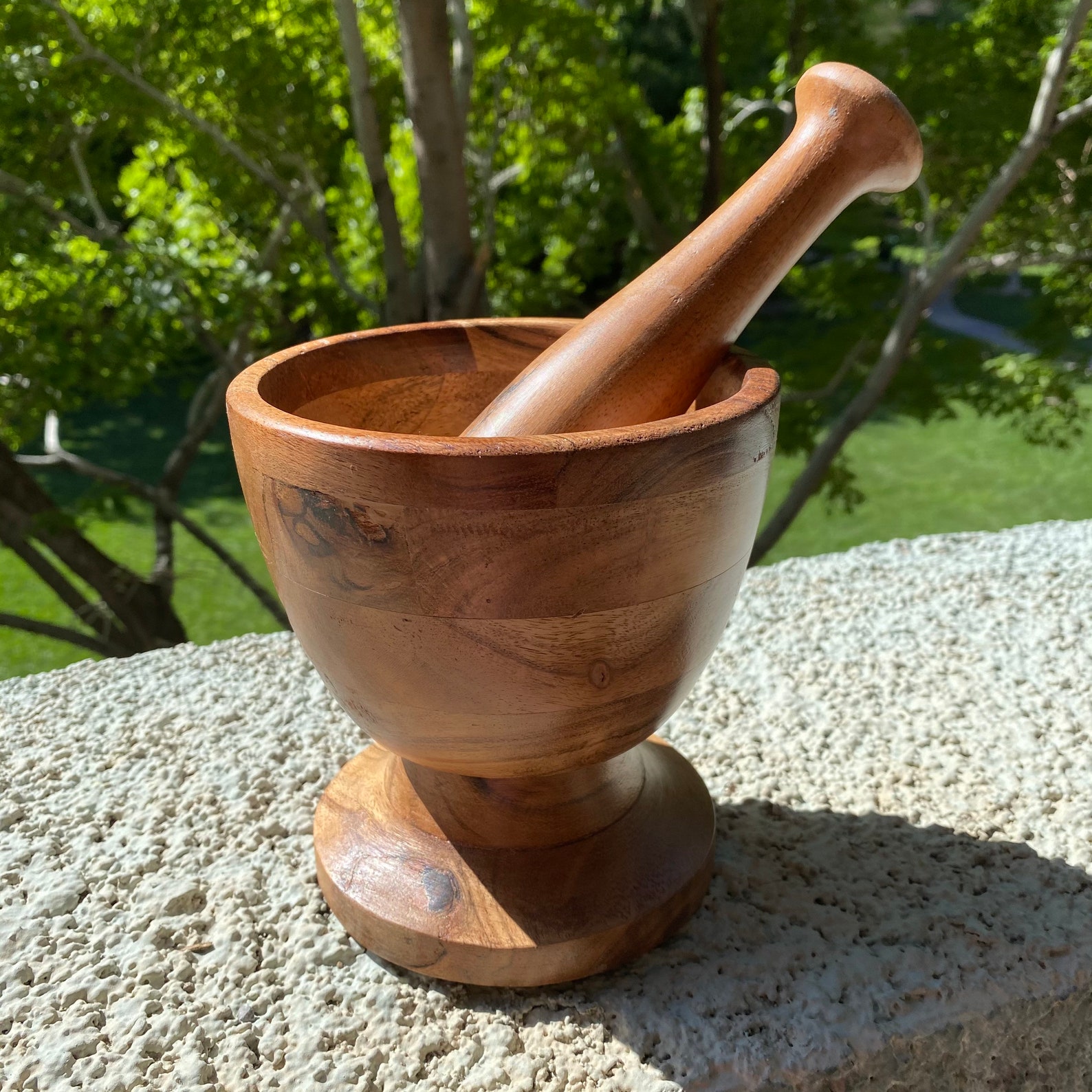 Rustic Mortar and Pestle Traditional Olive wood Artisan Etsy