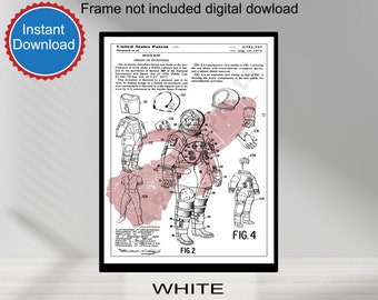 PRINTABLE Astronaut Patent Print, Kid's Room Space Print, Printable Digital Download, Space Suit Patent Print, Wall Art