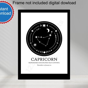 DRUCKBAR Steinbock Digitale Astrologie Druck Digital Download Astrologie Kunstdruck