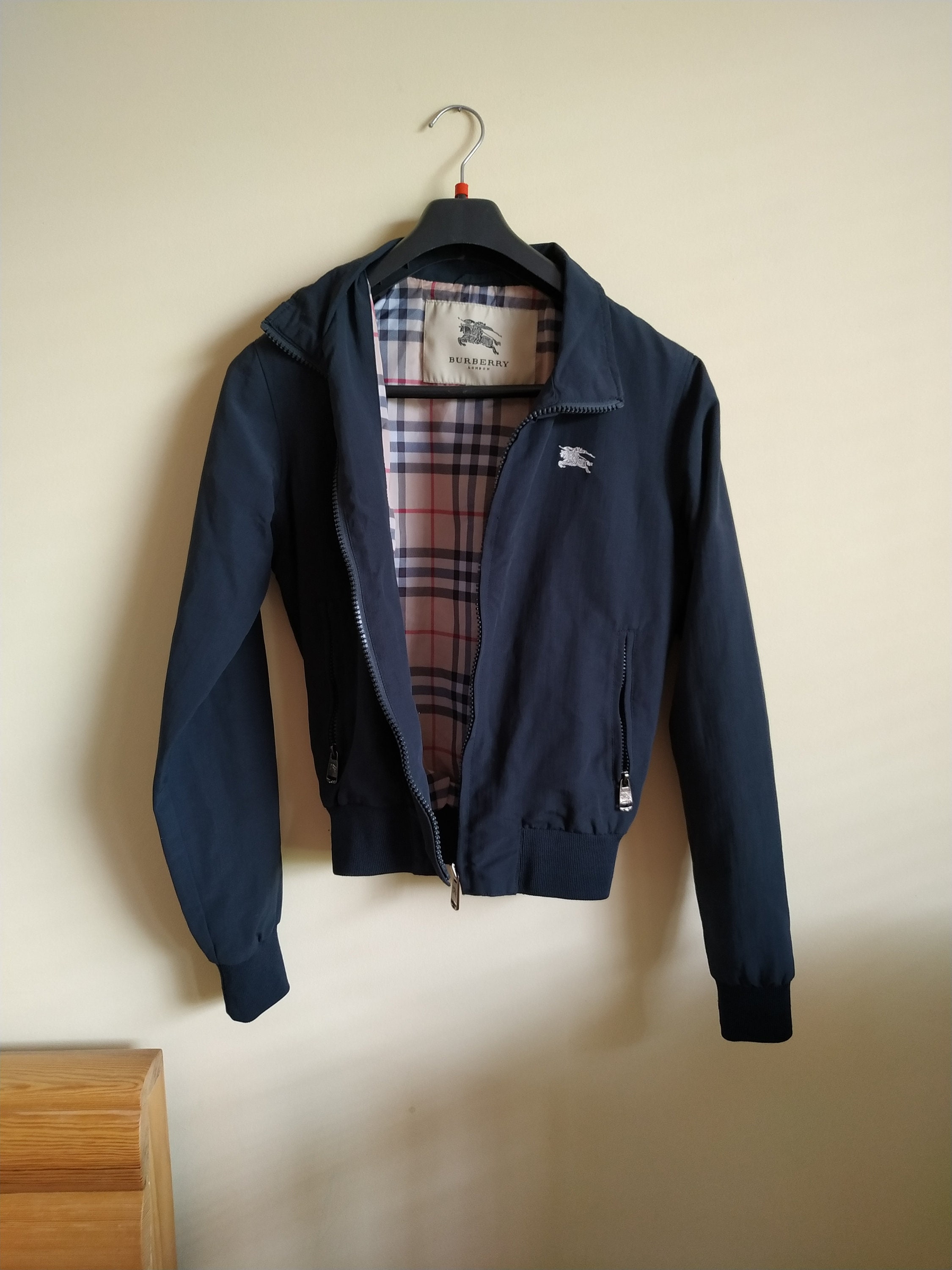XS/S Vintage Burberry London Women Bomber Jacket Nova Check