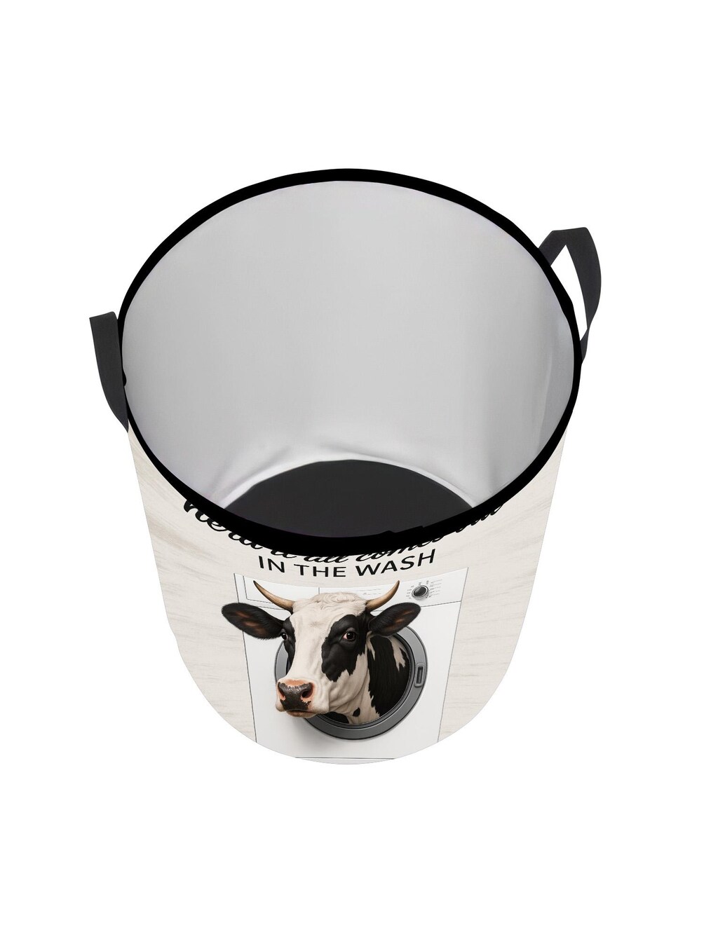 Cesto Portabiancheria Pieghevole A Forma Di Mucca - 45L Impermeabile - Organizzatore Multiuso Per Vestiti, Giocattoli, Biancheria - Per Camera Da Letto, Bambini, Regalo Divertente