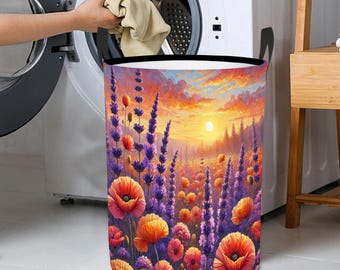 Large Collapsible Laundry Basket With Handles, Waterproof Round Hamper for Clothes, Freestanding Storage Bin for Bedroom or Dorm