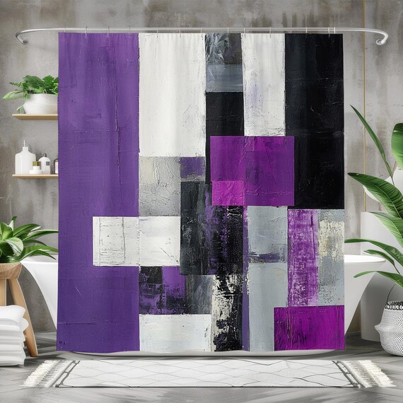Tenda da doccia per bagno, impermeabile, moderna, in poliestere, viola, mille gru di carta, 150 x 200 cm, decorazione