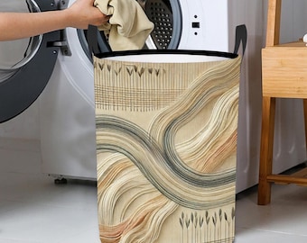 Cesto portabiancheria con manici, stile rustico, cesto portabiancheria per camera da letto, impermeabile, cesto per vestiti sporchi, cestino pieghevole per vestiti, asciugamani