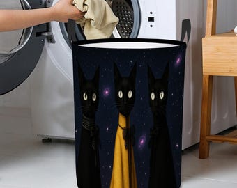 Black Cat Laundry Basket, Laundry Organizer Baskets, Decorative Laundry Basket, Bedroom, or Toy Storage