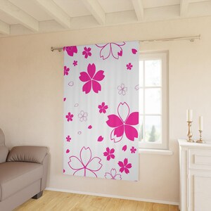 Blossom Floral Window Curtain, Bedroom Decor, Spring Home Accents, Floral Print Drapes, Mother's Day Gift, Living Room Privacy