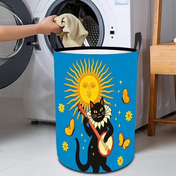 Grande cesto portabiancheria con manici, cesto portabiancheria con