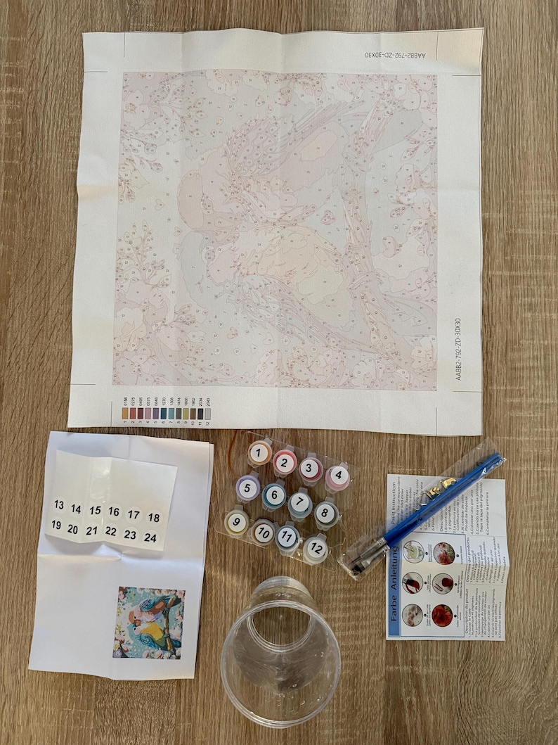 Colorful Tulip Bouquet Paint by Numbers Kit on Canvas, Floral DIY Painting image 2