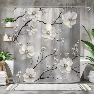 Tenda Da Doccia Con Fiori Rustico Americano – Tessuto In Poliestere 180x180 Cm, Lavabile, Ganci Inclusi, Decorazione Unica Per Il Bagno - 3