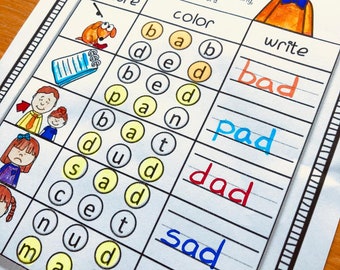 Phonics Worksheets CVC Sound it out- (Kindergarten/erste Klasse) | Fernlehrgang