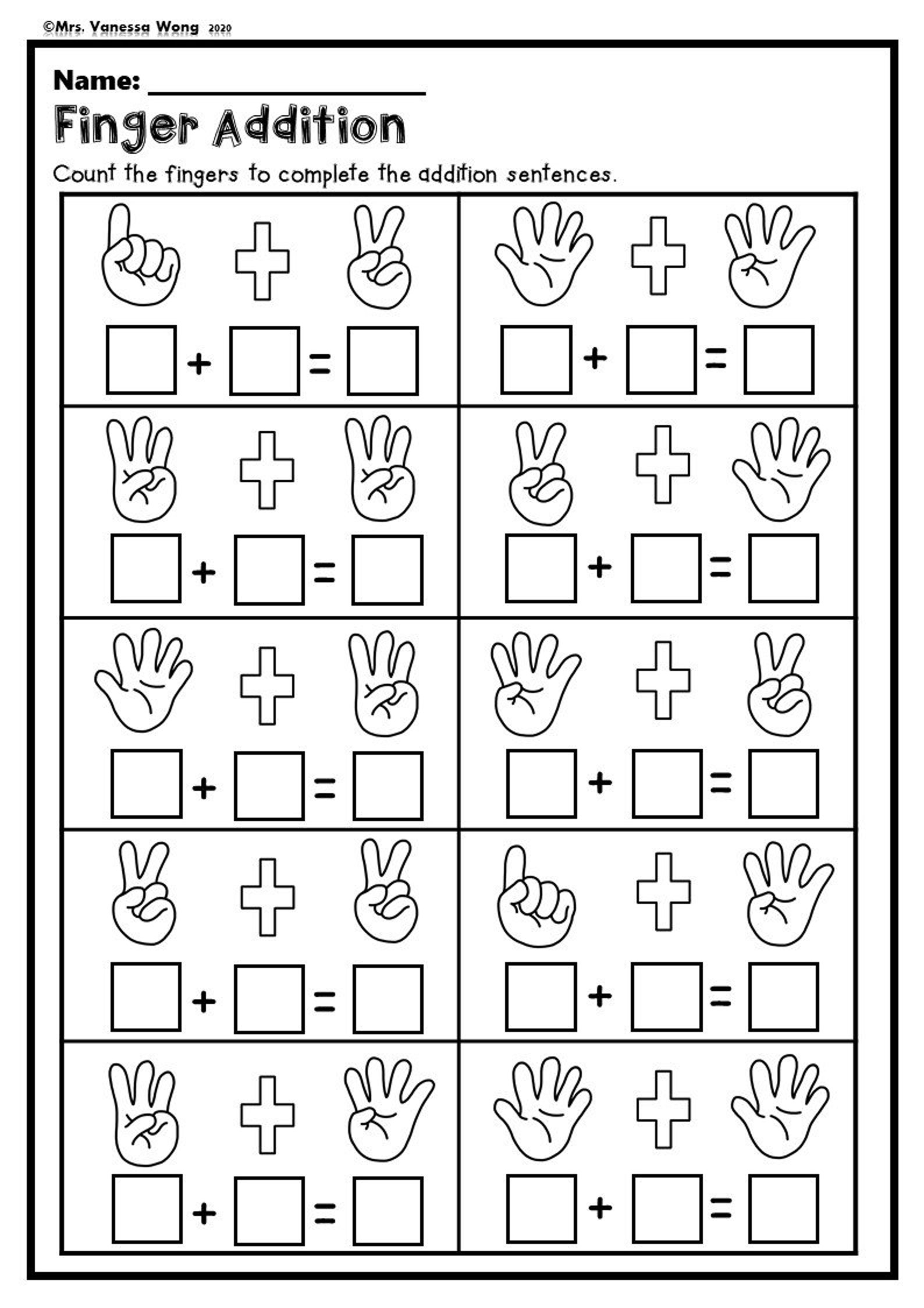 maths kindergarten homework