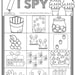 Kindergarten Math Worksheet: Numbers 1-10 I Spy (PDF Pattern) - Etsy