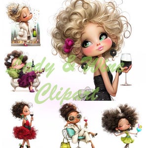 Whimsical Girl Clipart: Watercolor Fashion Illustration (Digital Download, 27 PNGs)