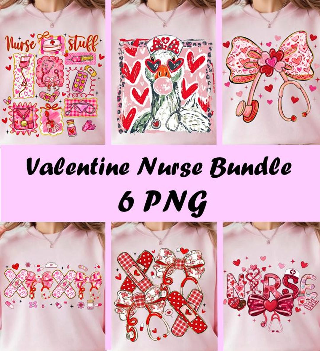 Valentine Nurse PNG Bundle – 6 Designs, Commercial Use (digital ...