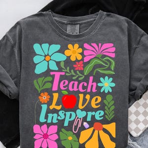 Leraar bloemen png, leraar boho png, retro leraar png, leraar cadeau png, leraar sublimatie, terug naar school clipart, leraar liefde inspireren