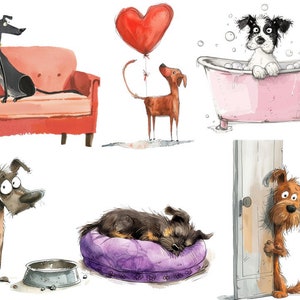 Funny Dog Clipart Bundle | Quirky Dog Clipart Bundle | Silly Farm Animal Clipart png | Commercial Use | Digital Download