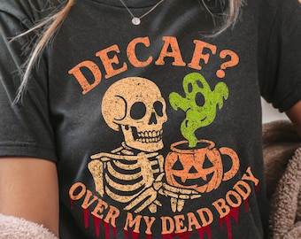 Fantasma de Halloween divertido PNG: Clipart de esqueleto amante del café (Descarga digital)