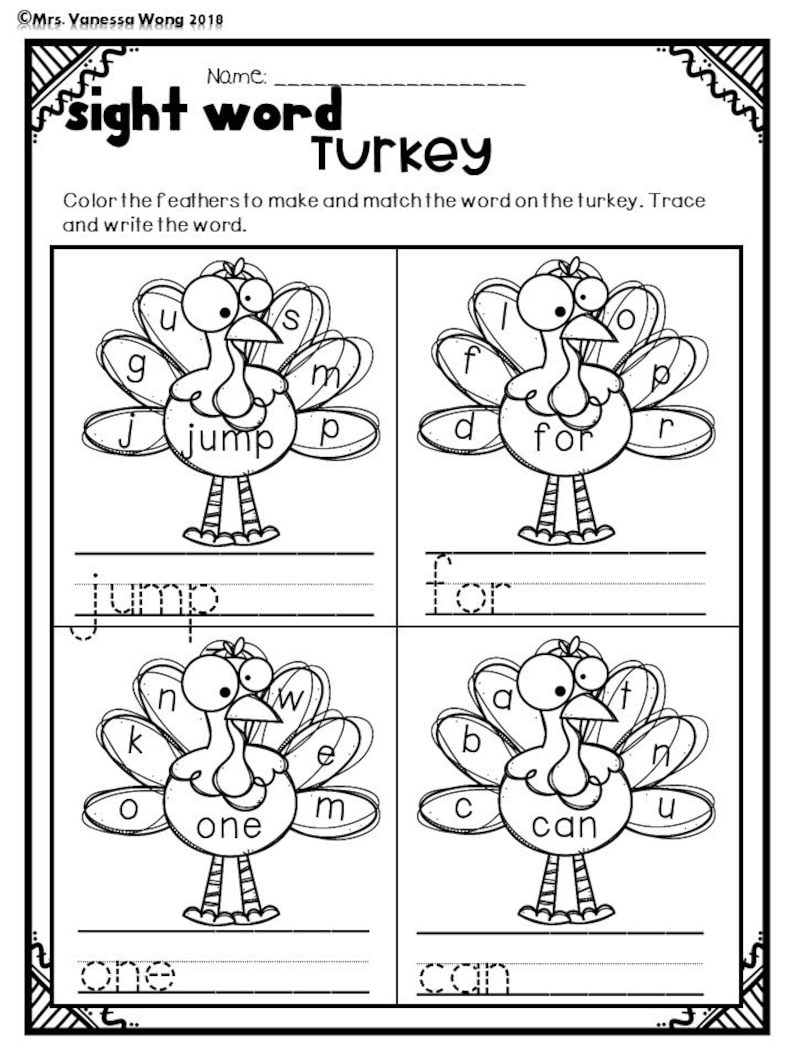 Thanksgiving Activities for Kindergarten Math and Literacy No Prep