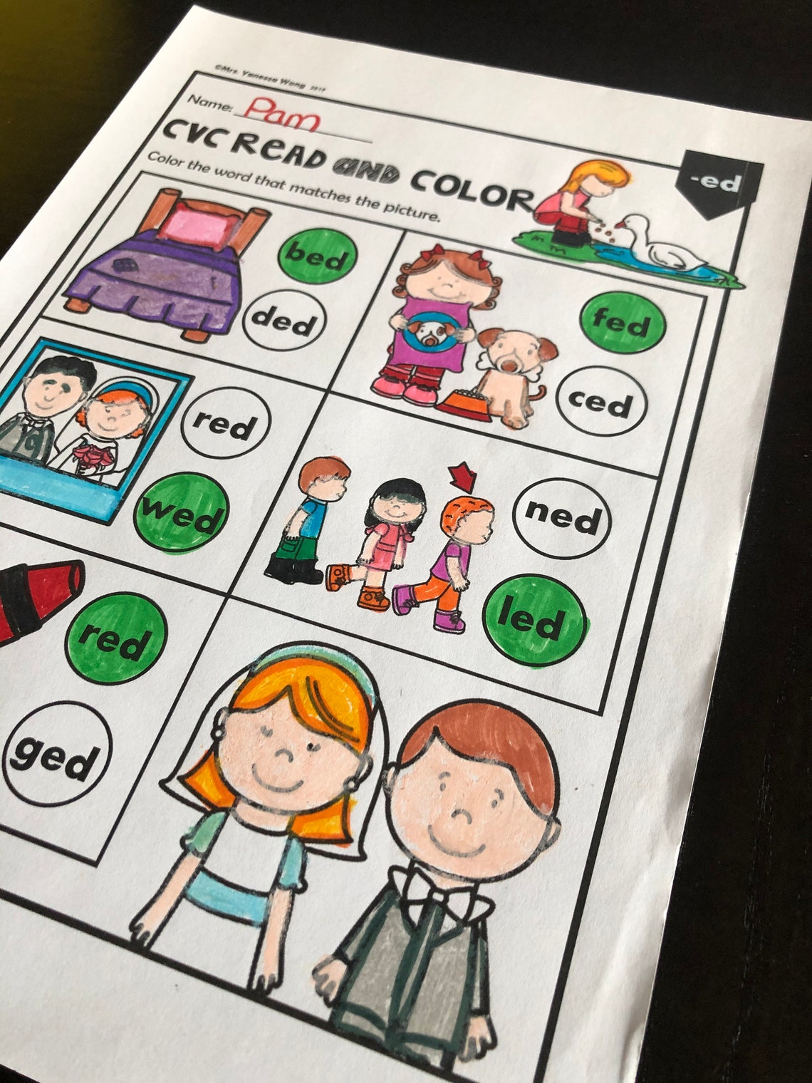phonics worksheets cvc read and color prekkindergarten1st etsy