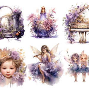 Watercolor Fairy Clipart: Magical Fairytale Illustrations (Commercial Use)