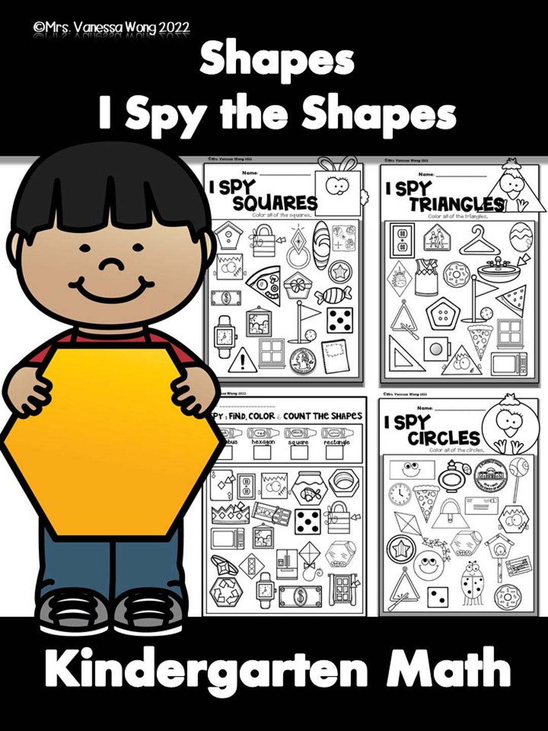 Math Worksheets 2D Shapes Activities and Worksheets for Kindergarten. I