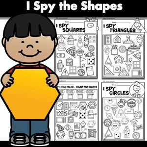 Math Worksheets 2D Shapes Activities and Worksheets for Kindergarten. I