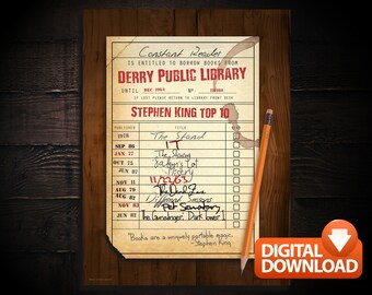 Stephen King "Derry Public Library" Reading Checklist (Digital Copy)