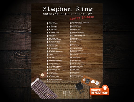 Stephen King misery Edition Reading Checklist - Etsy