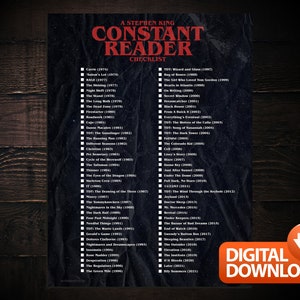 Stephen King "Constant Reader Checklist" Print (Digital Copy)