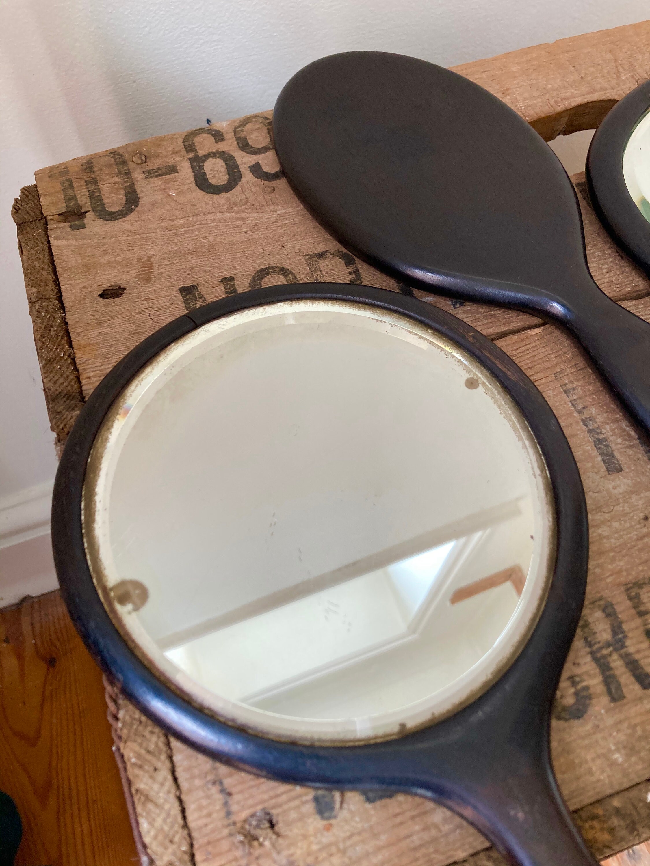 Set de tres espejos de vanidad de ébano | Etsy