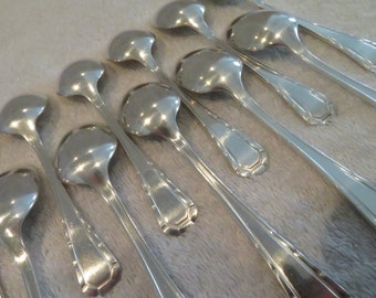 11 teaspoons silver metal style Art deco Alfenide (French silver-plated coffee spoons) christofle punch