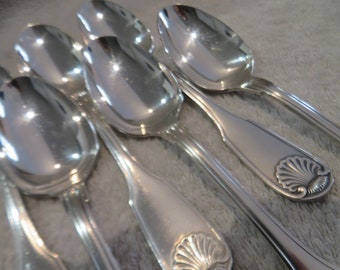 Lot De 12 Cuillères à Soupe En Métal Argenté Boulenger, Modèle Louis XV