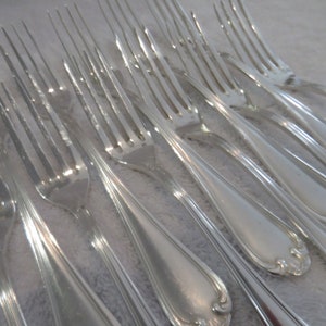 12 dessert forks silver metal Louis XV style goldsmith Udner Vintage French silver-plated dessert forks 18.9cm