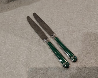 11 couteaux à dessert métal argenté orfèvre Christofle modèle Aria Vintage 2000 French silver-plated dessert knives 19,7cm - France
