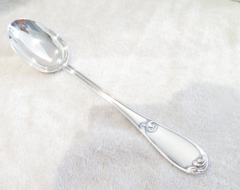 Silver plated stew spoon Louis XV style goldsmith Felix Frères Vintage French silver-plated serving spoon